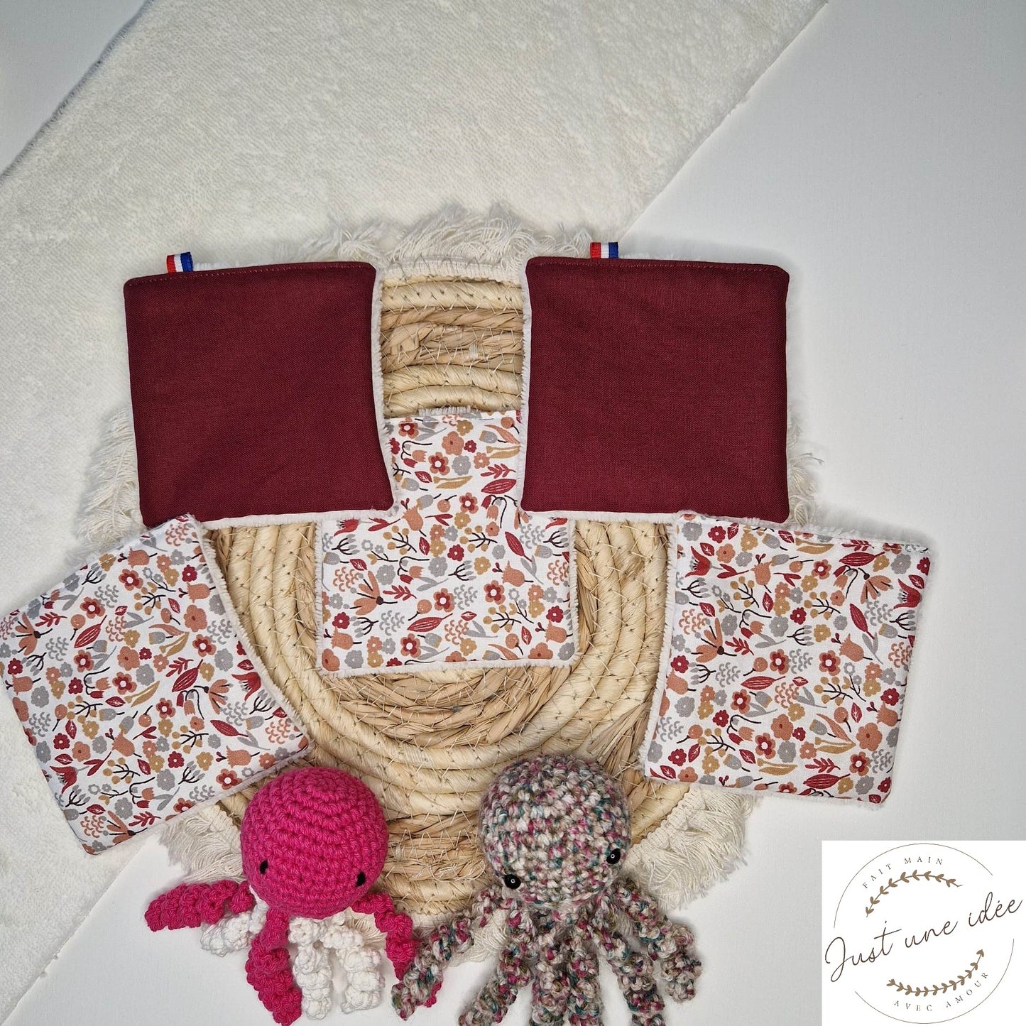 Collection douceur - lingettes démaquillantes / débarbouillantes - zéro déchet