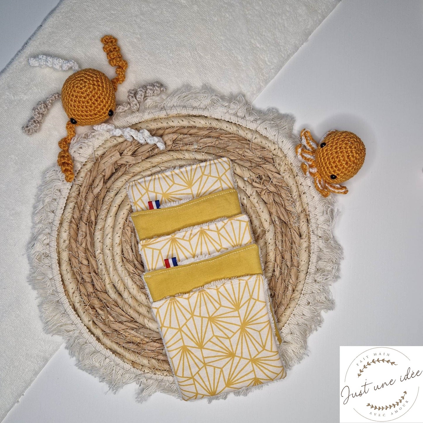Collection soleil - lingettes démaquillantes / débarbouillantes - zéro déchet
