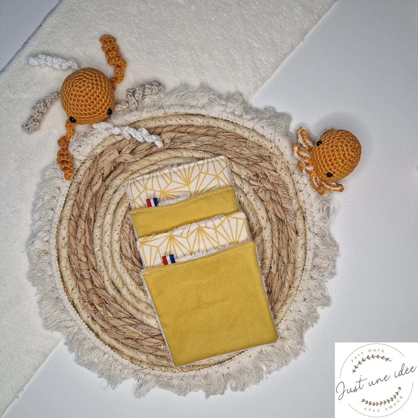 Collection soleil - lingettes démaquillantes / débarbouillantes - zéro déchet