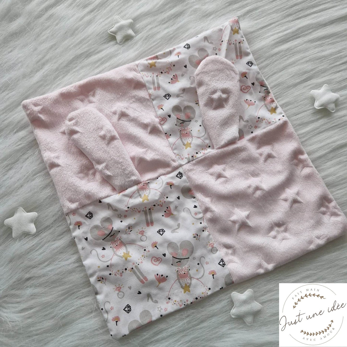 Doudou patchwork - oreilles